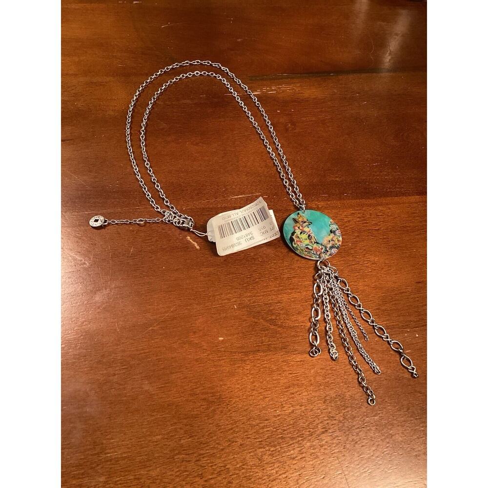Karma Bella Boho Long Chain Necklace Gardencore Fox Floral Shell Pendant